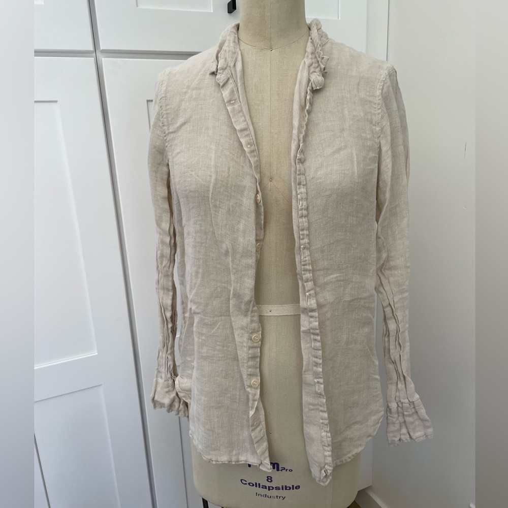 CP Shades Natural Flax Linen Shirt, S